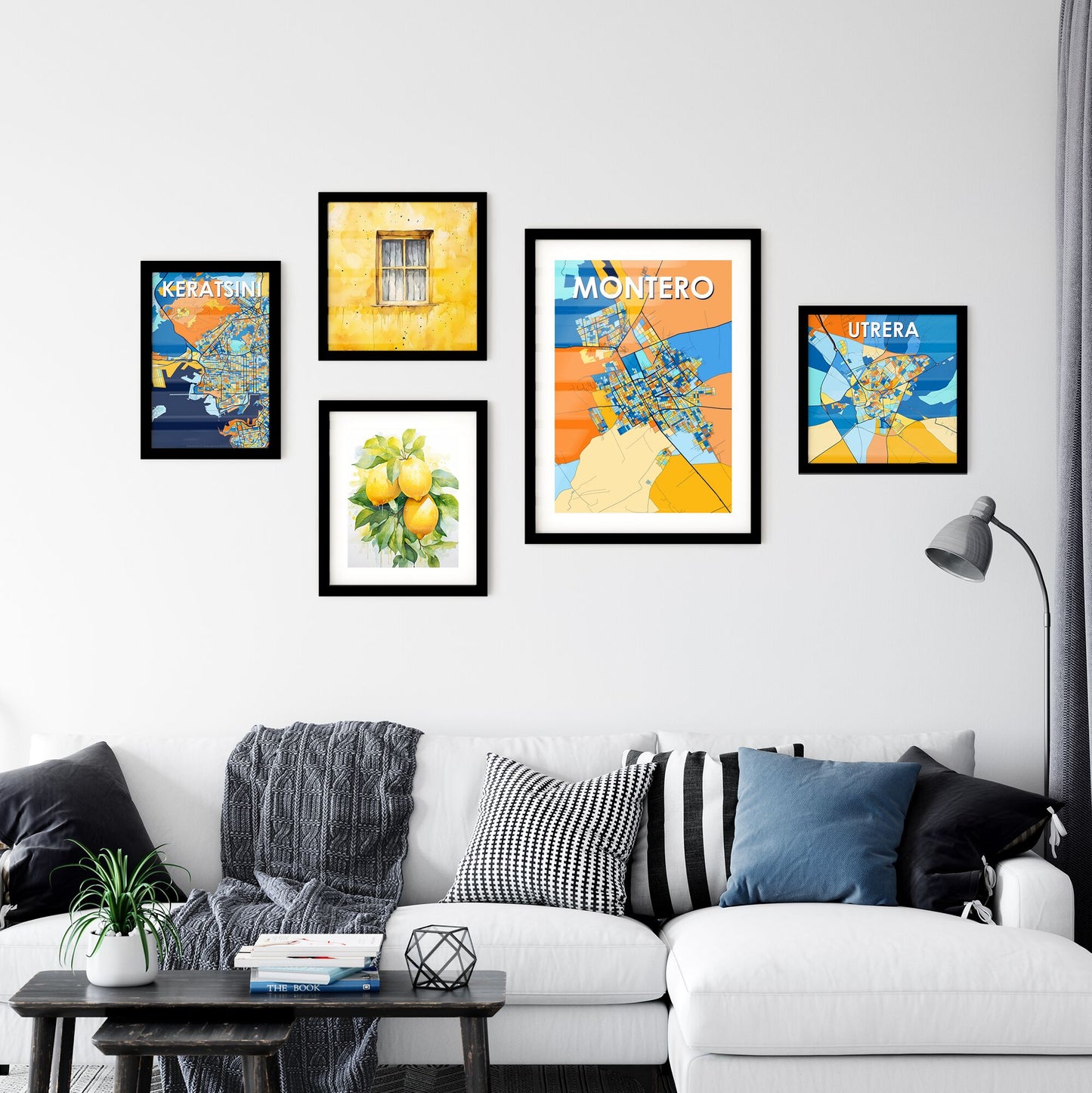 MONTERO BOLIVIA Vibrant Colorful Art Map Poster Blue Orange