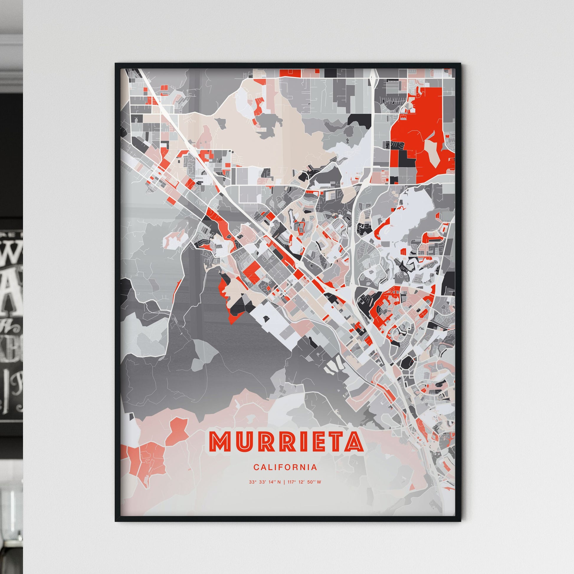 Colorful Murrieta California Fine Art Map Modern Expressive