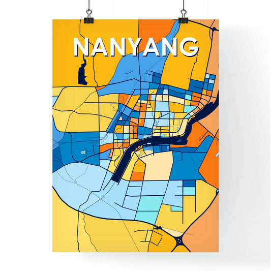 NANYANG CHINA Vibrant Colorful Art Map Poster