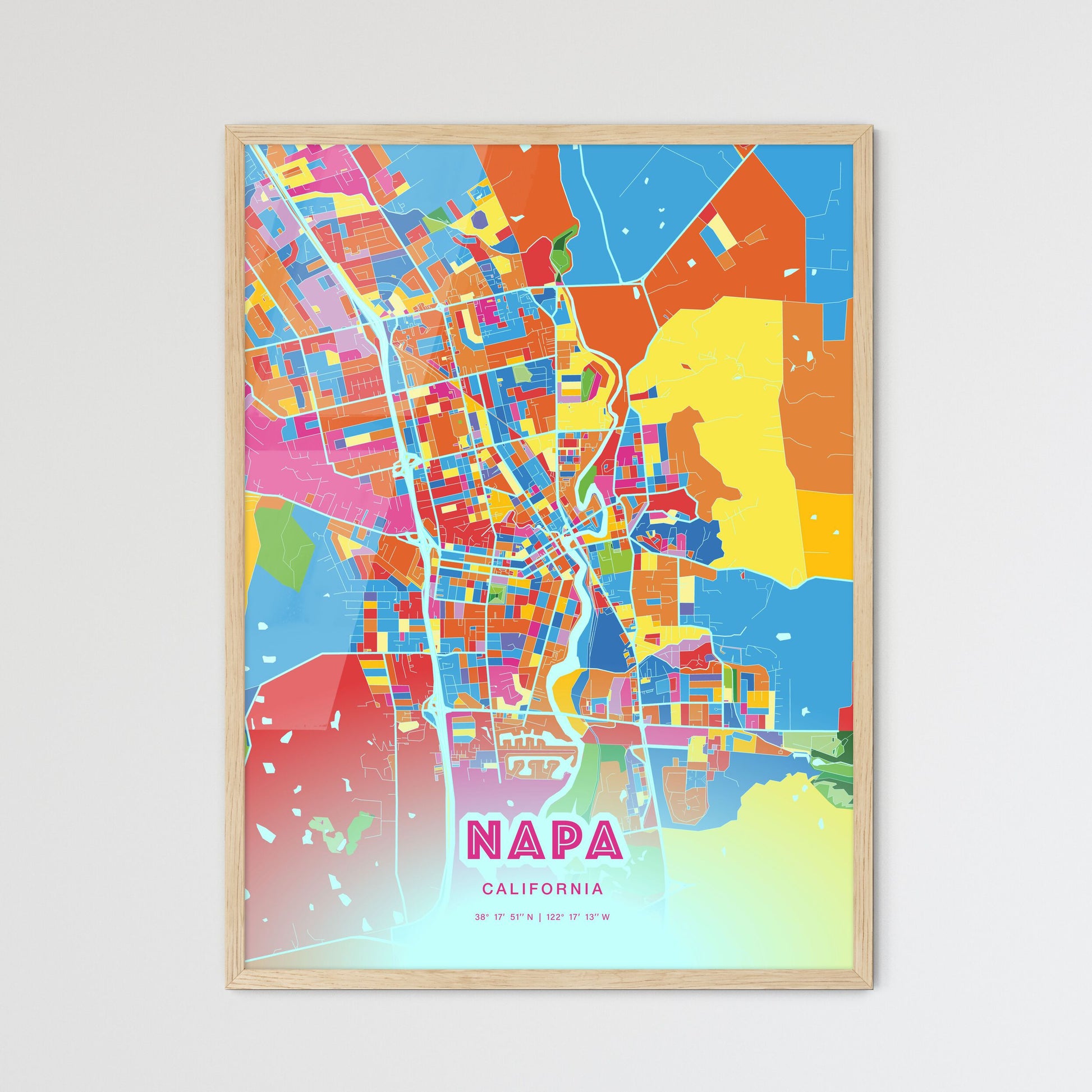 Colorful Napa California Fine Art Map Crazy Colors
