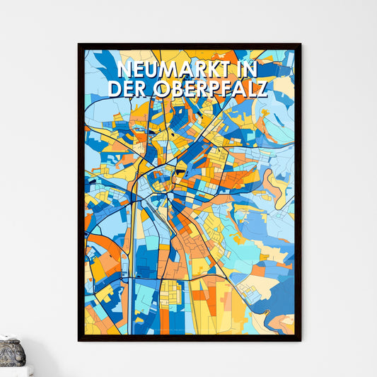 NEUMARKT IN DER OBERPFALZ GERMANY Vibrant Colorful Art Map Poster Blue Orange