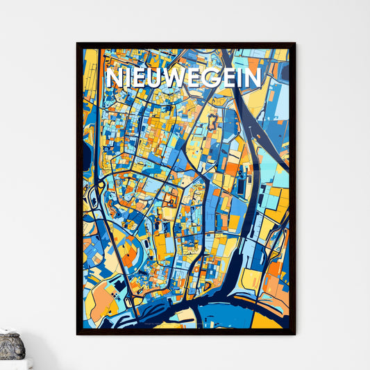 NIEUWEGEIN NETHERLANDS Vibrant Colorful Art Map Poster Blue Orange