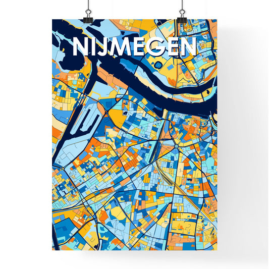 NIJMEGEN NETHERLANDS Vibrant Colorful Art Map Poster