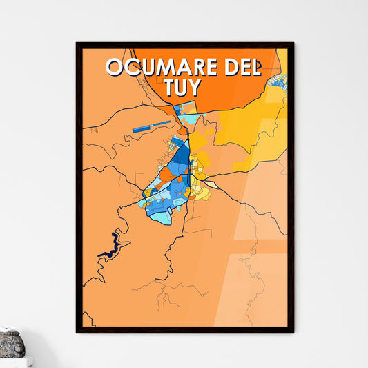 OCUMARE DEL TUY VENEZUELA Vibrant Colorful Art Map Poster Blue Orange