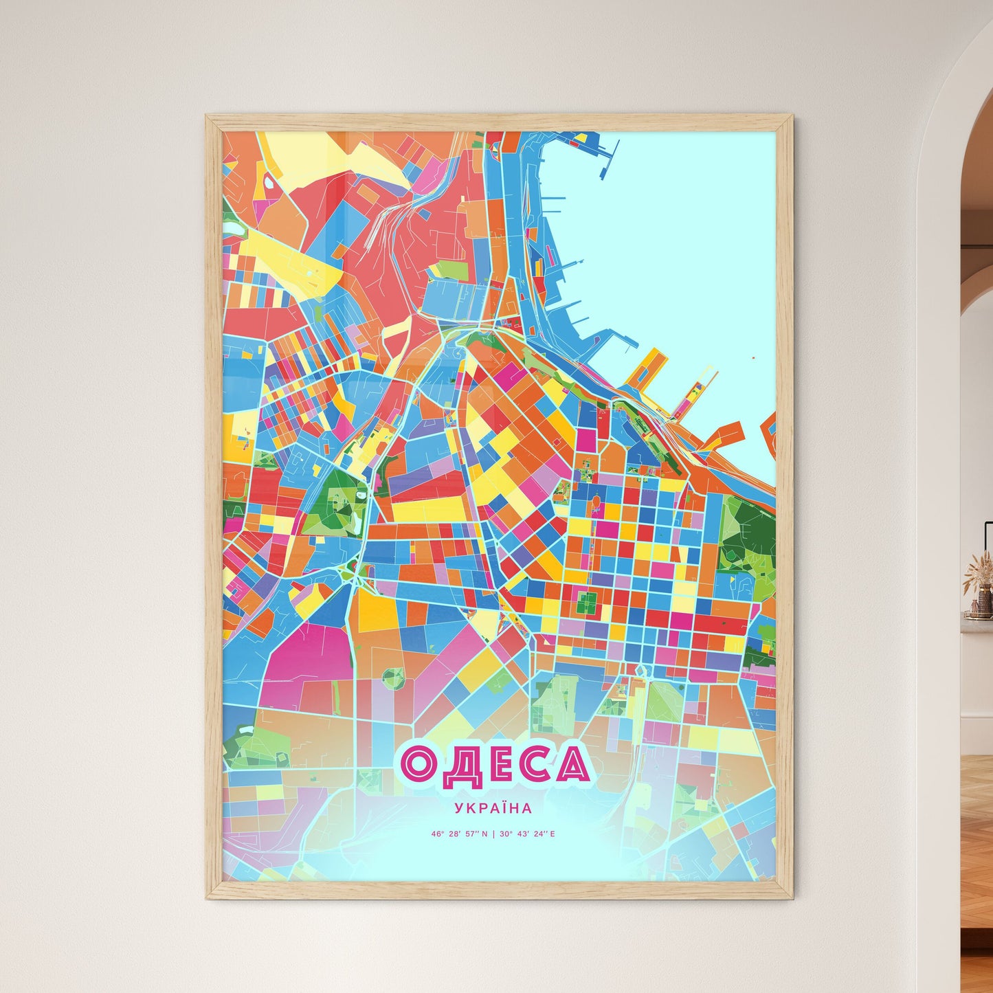 Colorful Odessa Ukraine Fine Art Map Crazy Colors