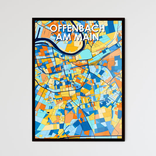 OFFENBACH AM MAIN GERMANY Vibrant Colorful Art Map Poster Blue Orange