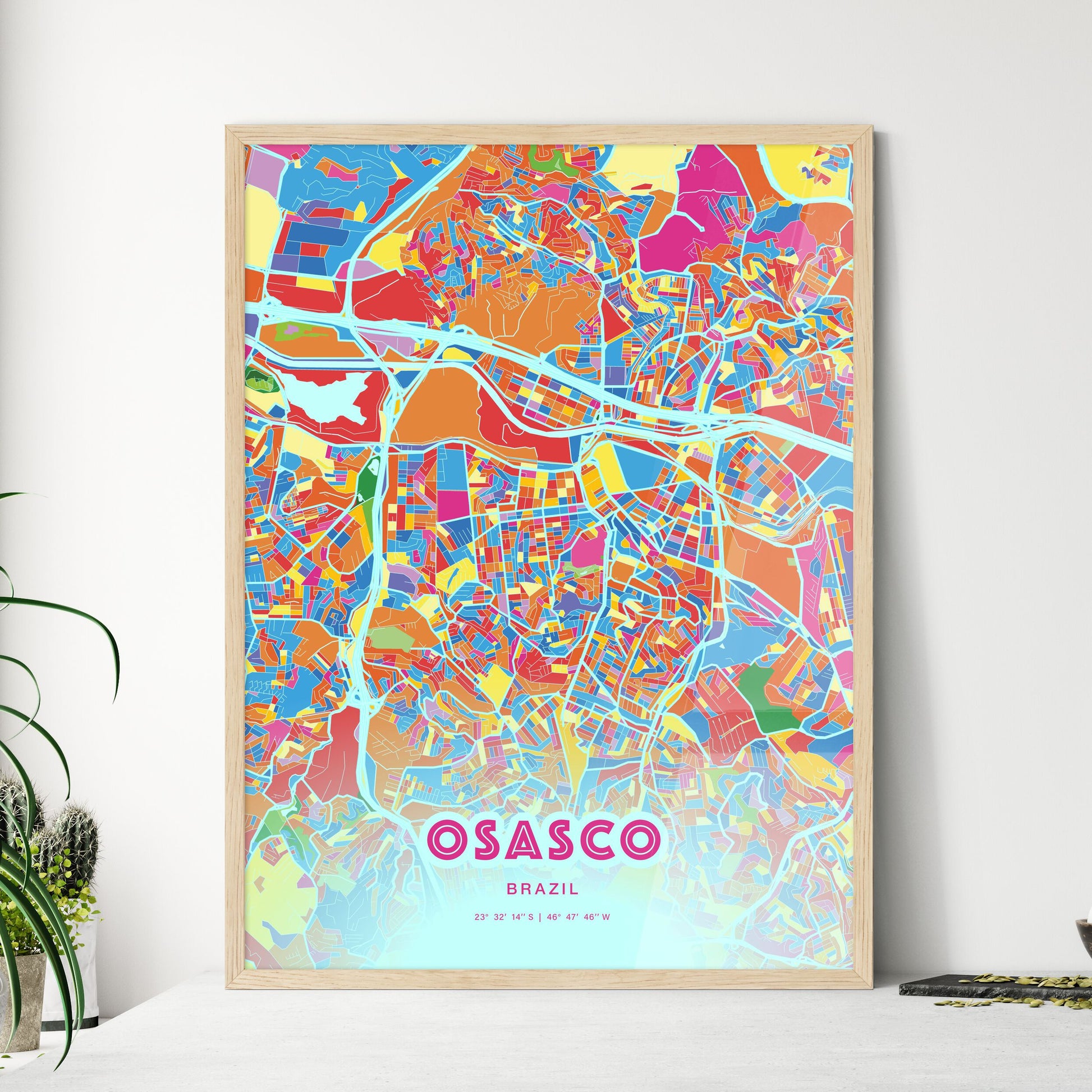 Colorful Osasco Brazil Fine Art Map Crazy Colors