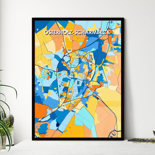 OSTERHOLZ-SCHARMBECK GERMANY Vibrant Colorful Art Map Poster Blue Orange