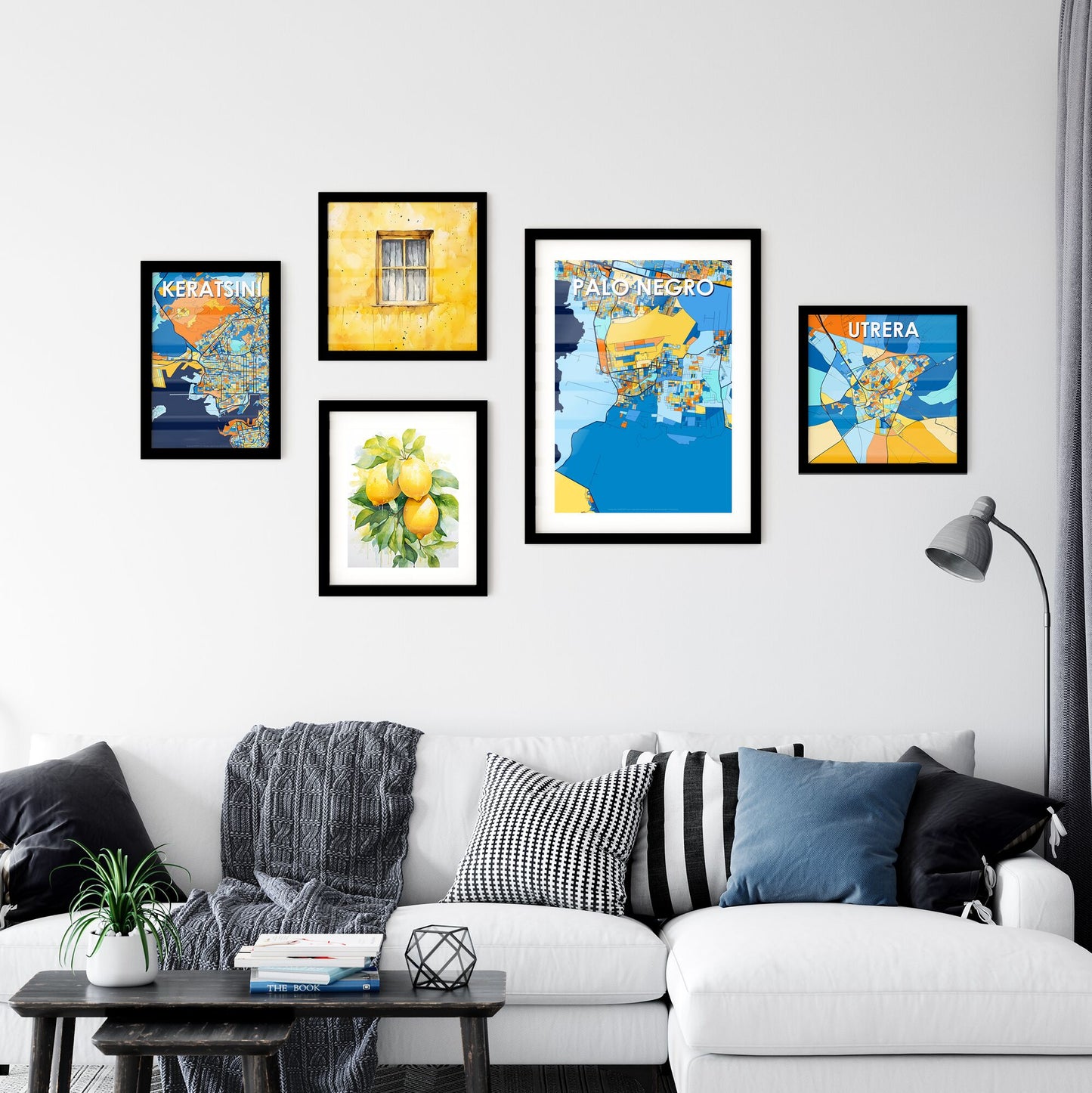 PALO NEGRO VENEZUELA Vibrant Colorful Art Map Poster Blue Orange