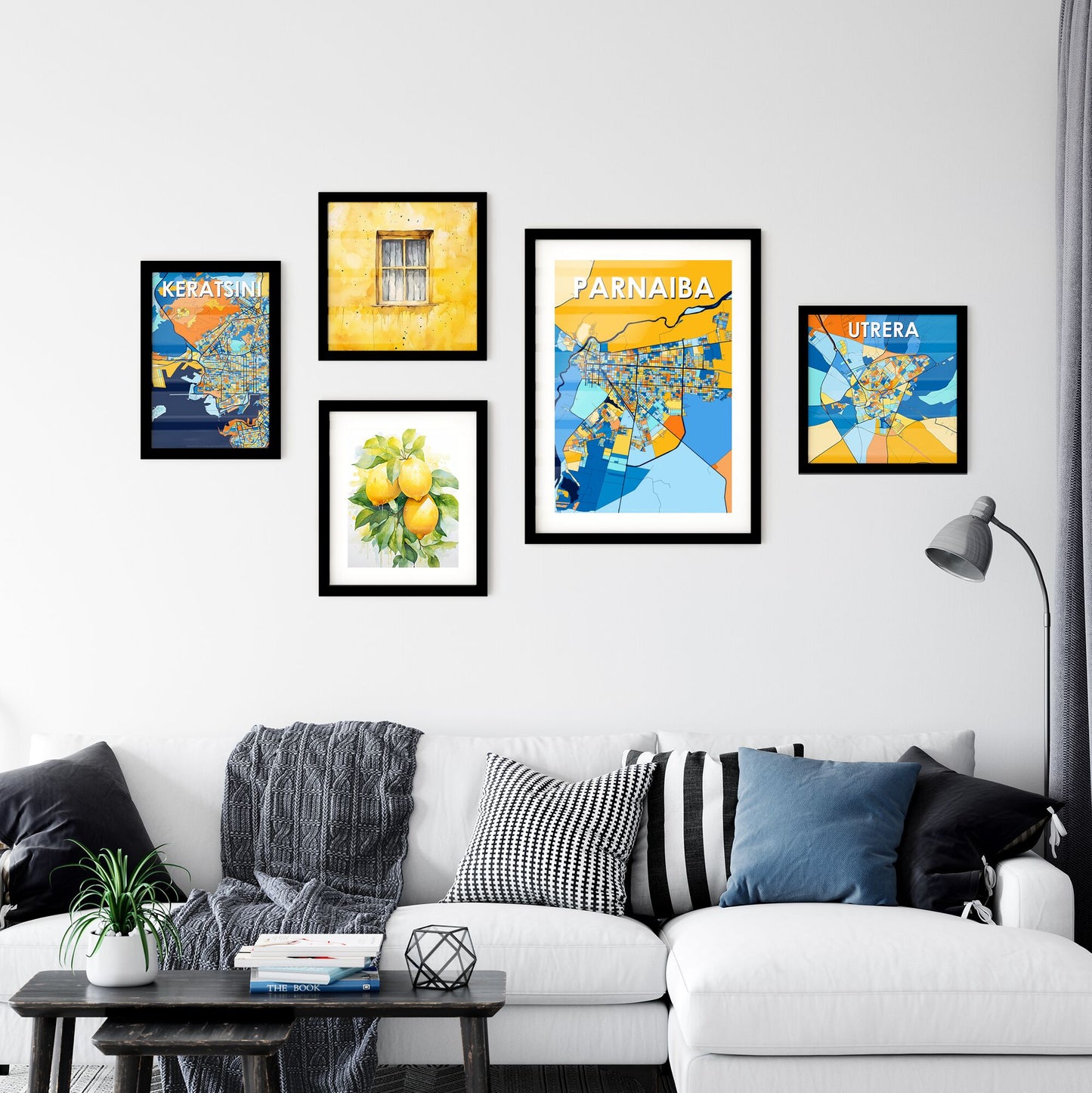 PARNAIBA BRAZIL Vibrant Colorful Art Map Poster Blue Orange