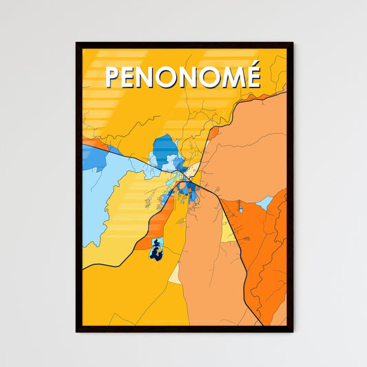 PENONOMÉ PANAMA Vibrant Colorful Art Map Poster Blue Orange