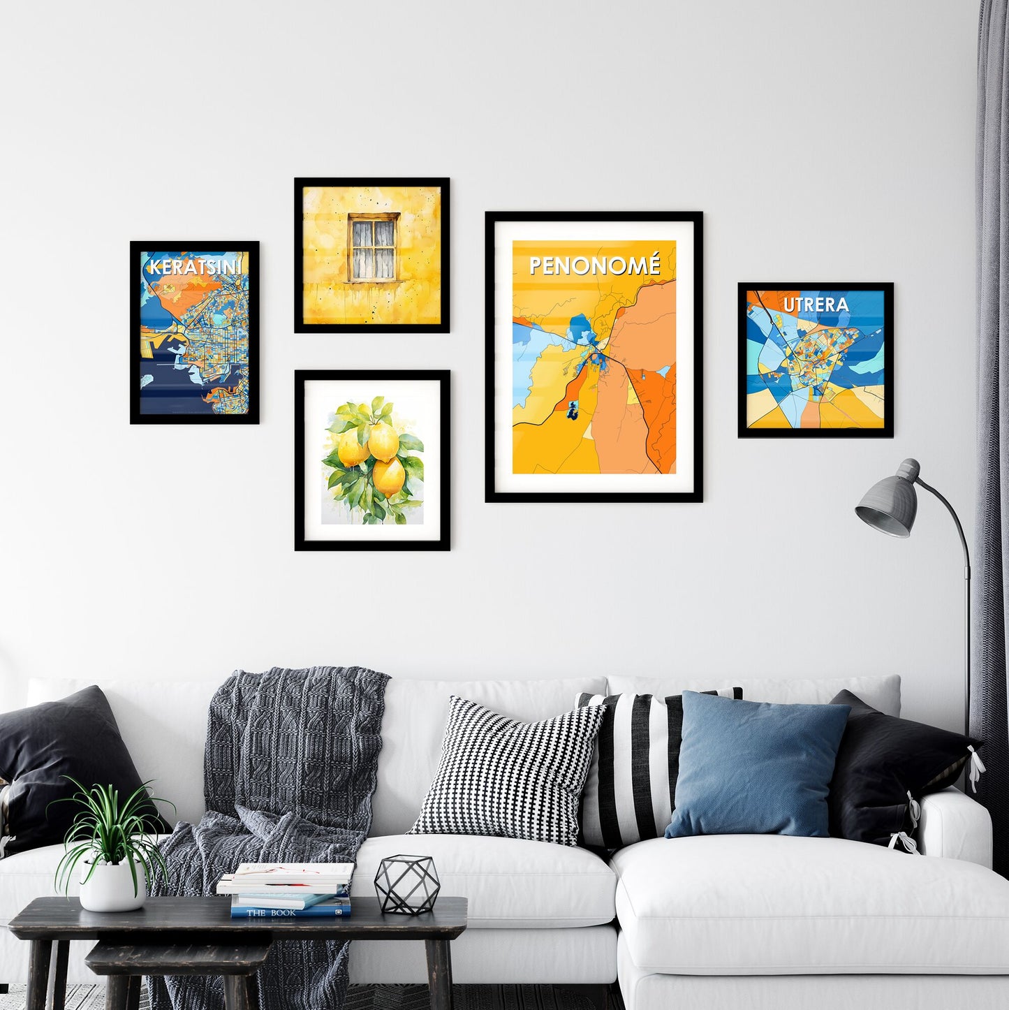 PENONOMÉ PANAMA Vibrant Colorful Art Map Poster Blue Orange