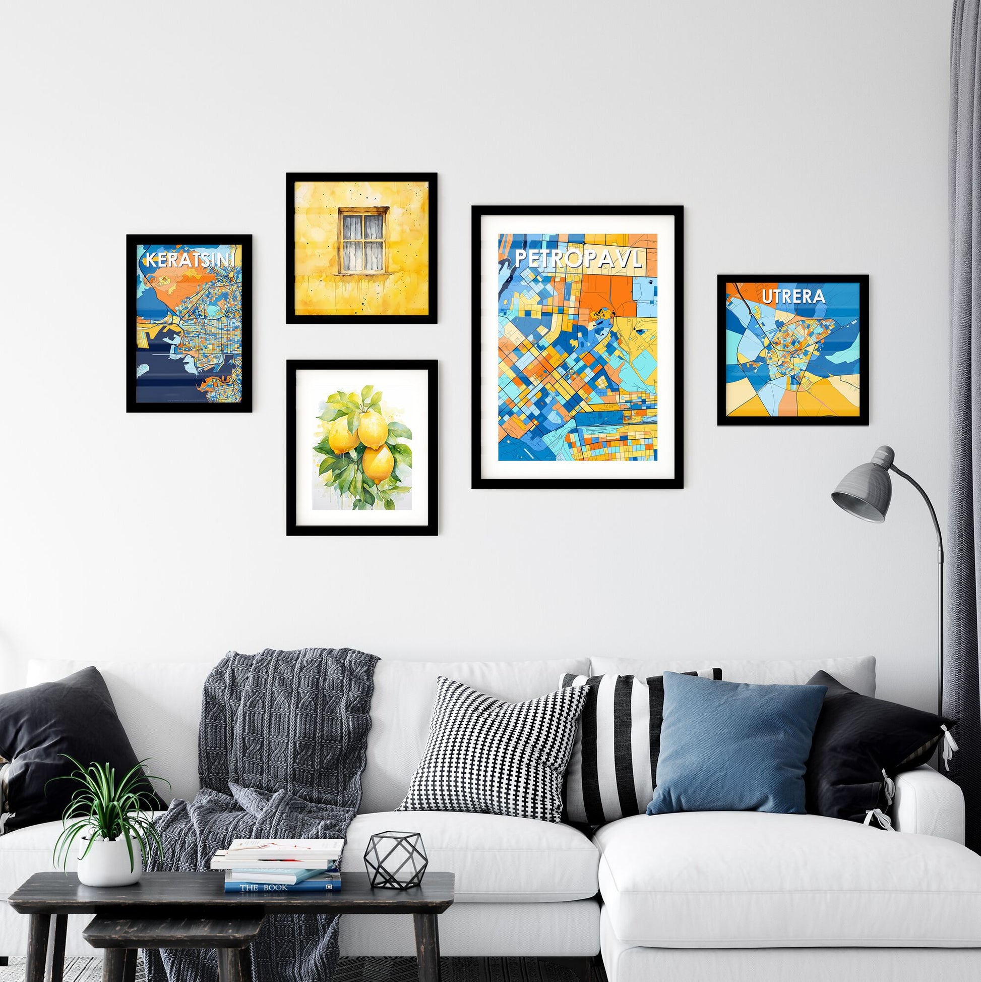 PETROPAVL KAZAKHSTAN Vibrant Colorful Art Map Poster Blue Orange