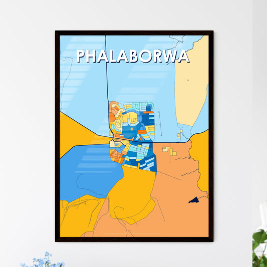 PHALABORWA SOUTH AFRICA Vibrant Colorful Art Map Poster Blue Orange