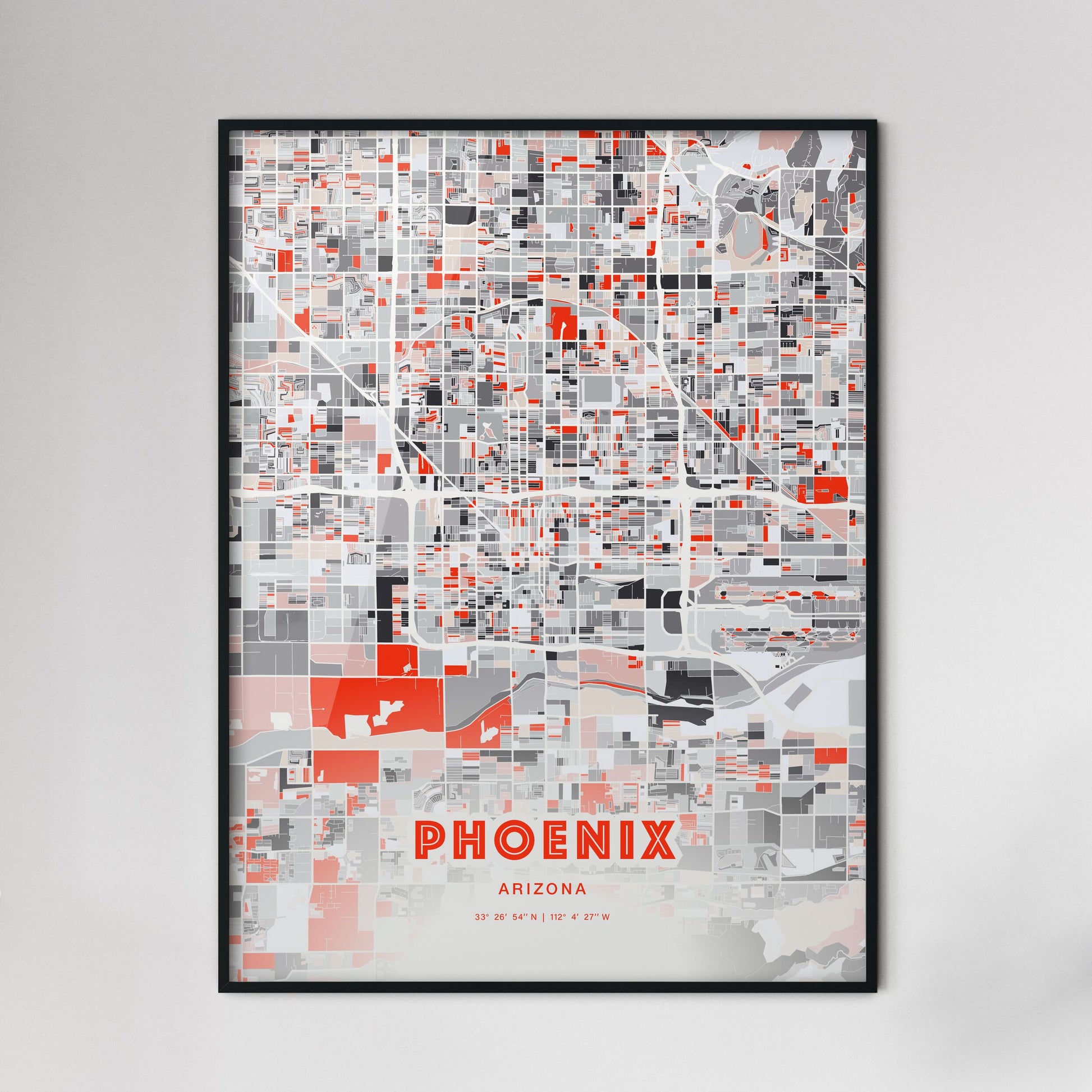 Colorful Phoenix Arizona Fine Art Map Modern Expressive