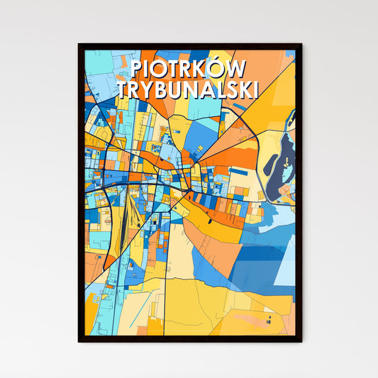 PIOTRKÓW TRYBUNALSKI POLAND Vibrant Colorful Art Map Poster Blue Orange