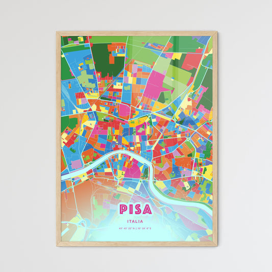 Colorful Pisa Italy Fine Art Map Crazy Colors