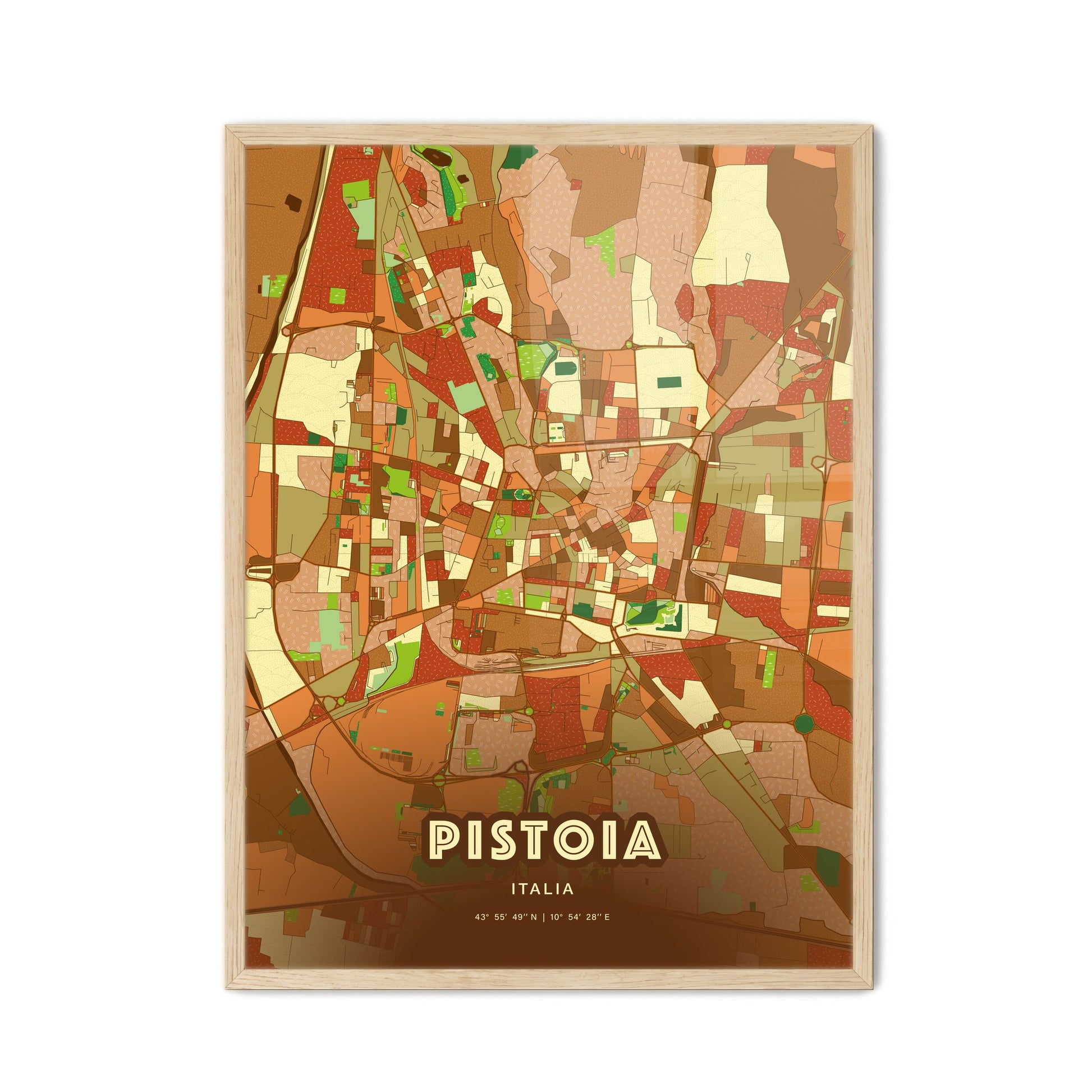 Colorful Pistoia Italy Fine Art Map Farmhouse
