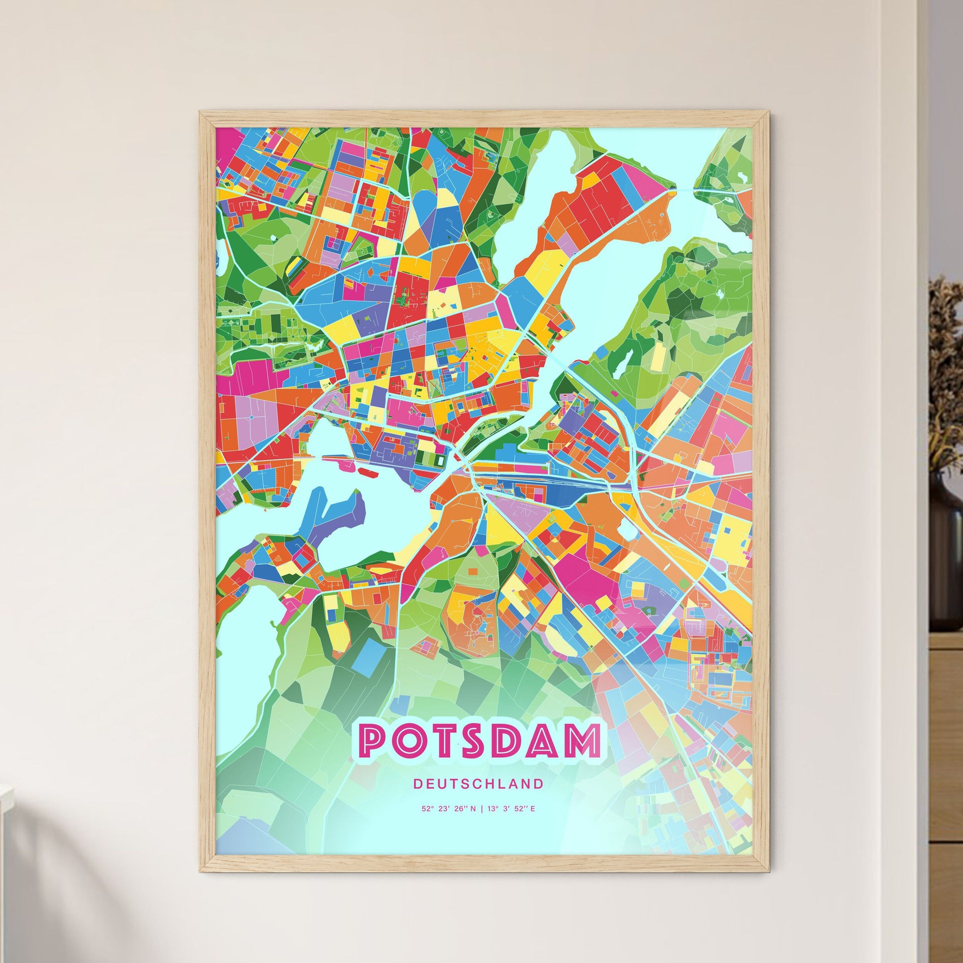 Colorful Potsdam Germany Fine Art Map Crazy Colors