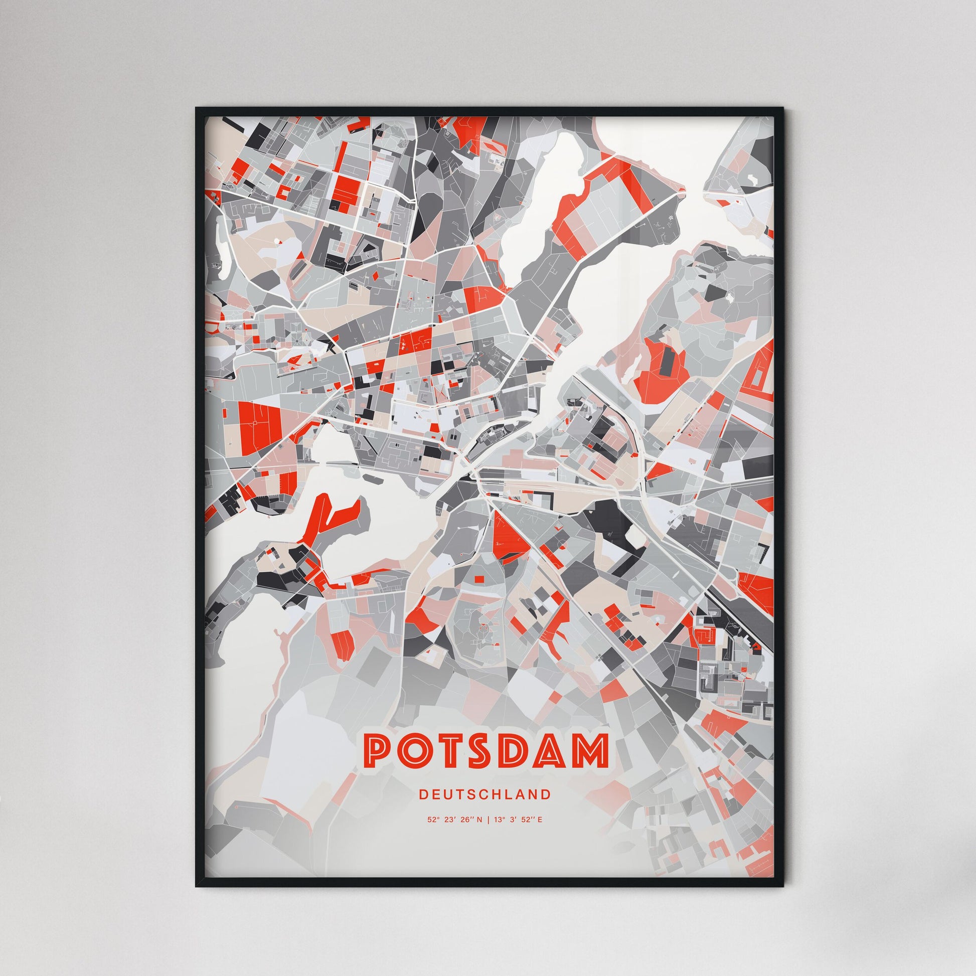 Colorful Potsdam Germany Fine Art Map Modern Expressive
