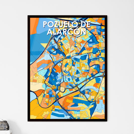 POZUELO DE ALARCÓN SPAIN Vibrant Colorful Art Map Poster Blue Orange