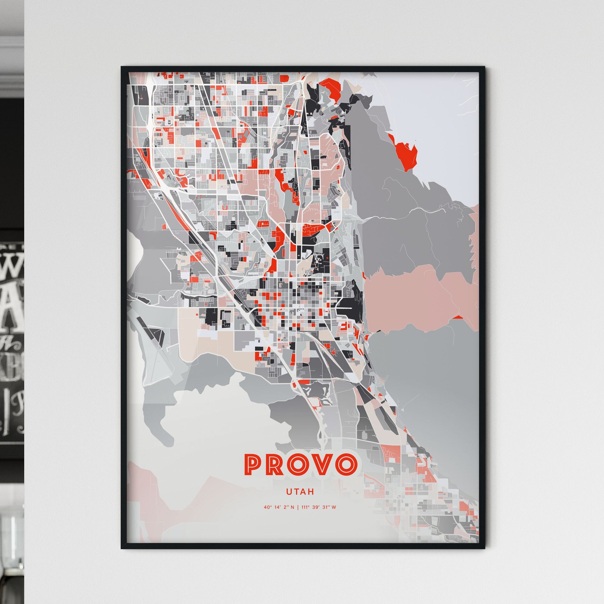 Colorful Provo Utah Fine Art Map Modern Expressive