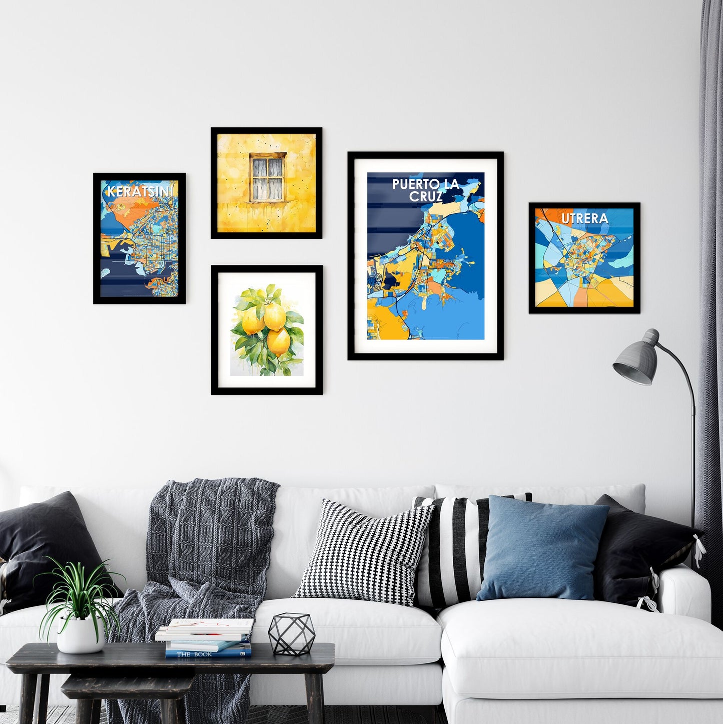 PUERTO LA CRUZ VENEZUELA Vibrant Colorful Art Map Poster Blue Orange