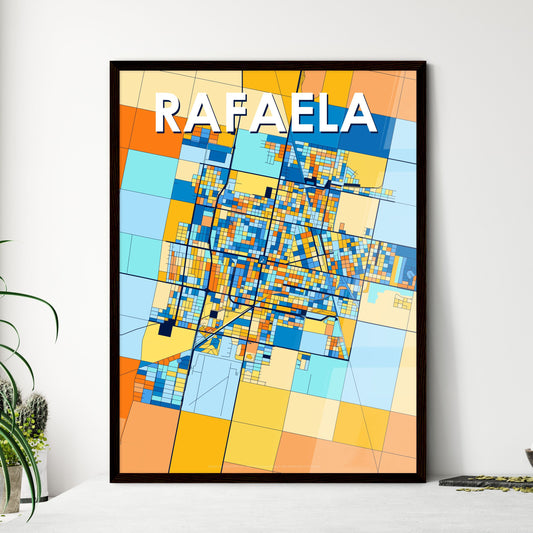 RAFAELA ARGENTINA Vibrant Colorful Art Map Poster Blue Orange