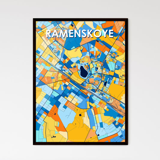 RAMENSKOYE RUSSIA Vibrant Colorful Art Map Poster Blue Orange