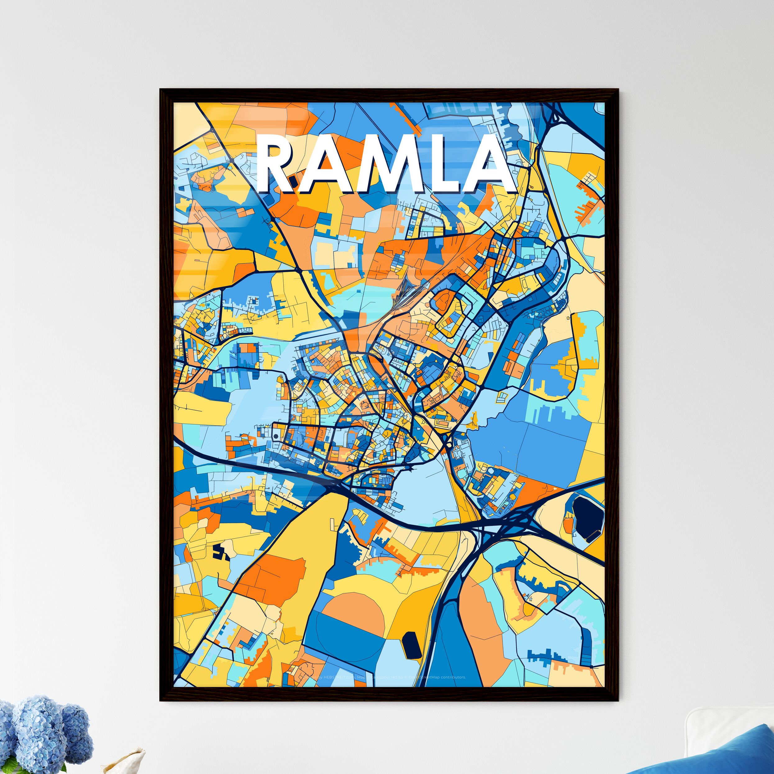 Ramla Israel Vibrant Map Poster – HEBSTREIT