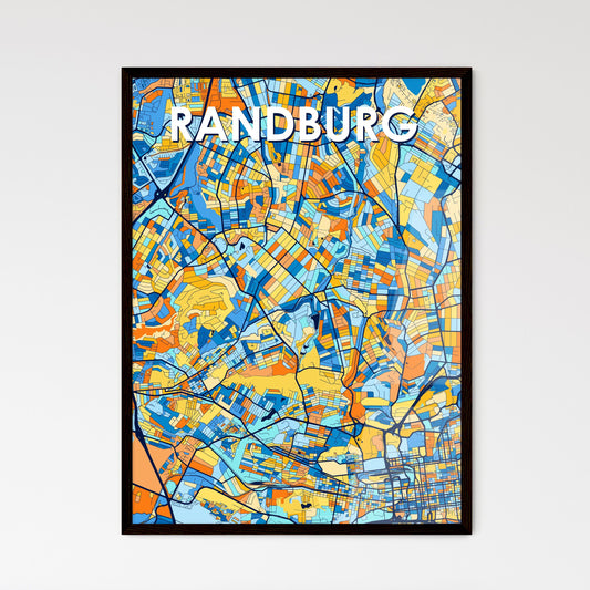 RANDBURG SOUTH AFRICA Vibrant Colorful Art Map Poster Blue Orange