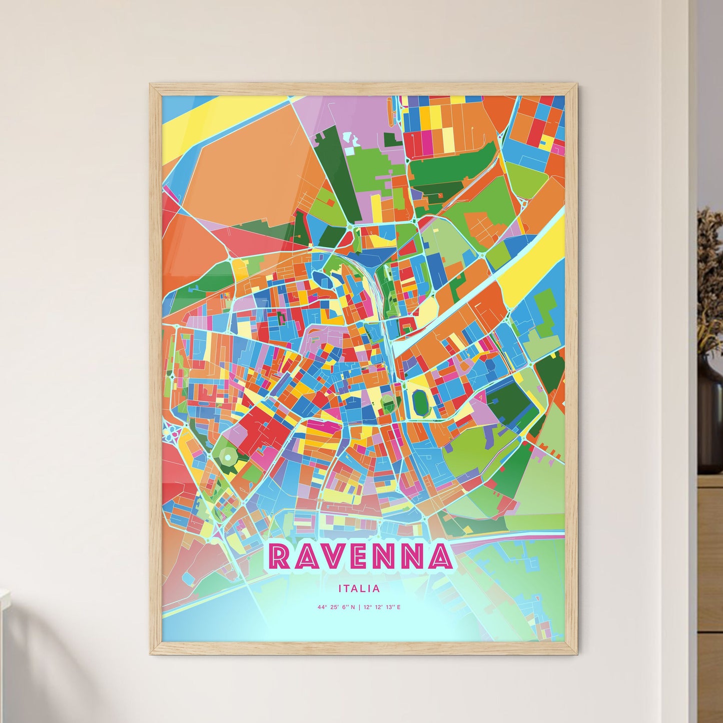 Colorful Ravenna Italy Fine Art Map Crazy Colors