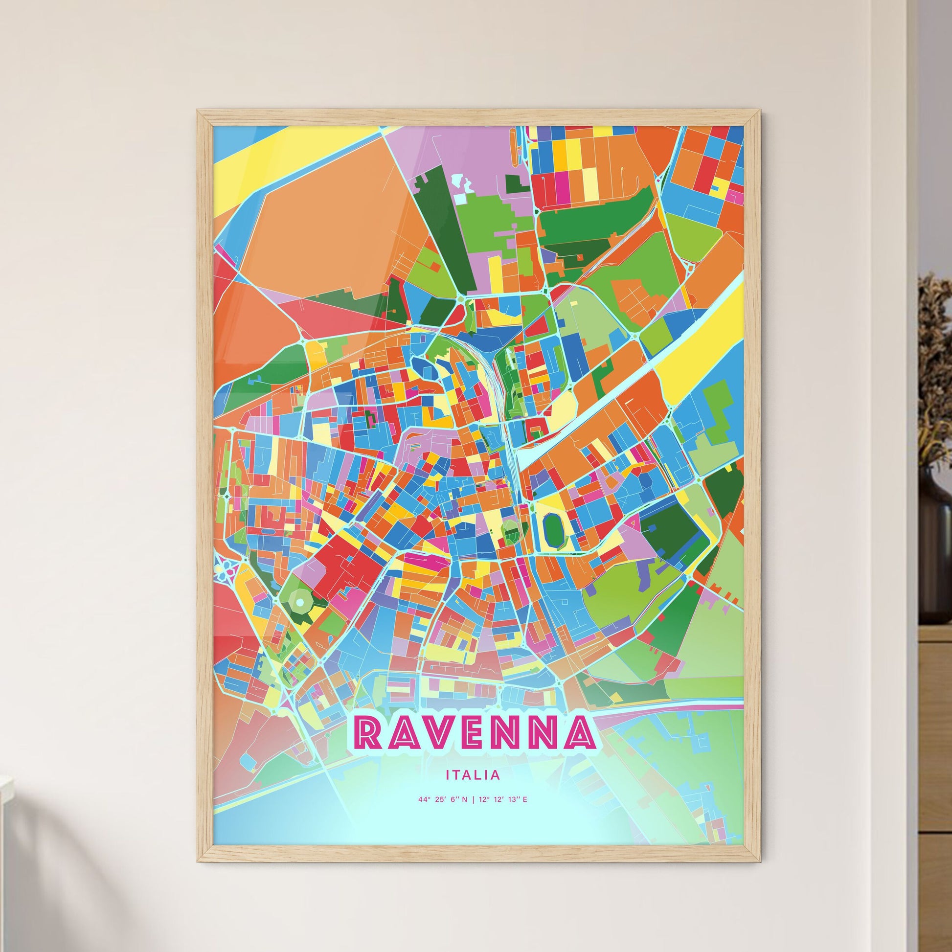 Colorful Ravenna Italy Fine Art Map Crazy Colors