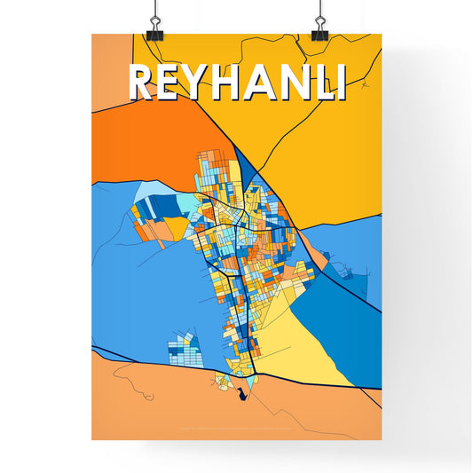 REYHANLI TURKEY Vibrant Colorful Art Map Poster