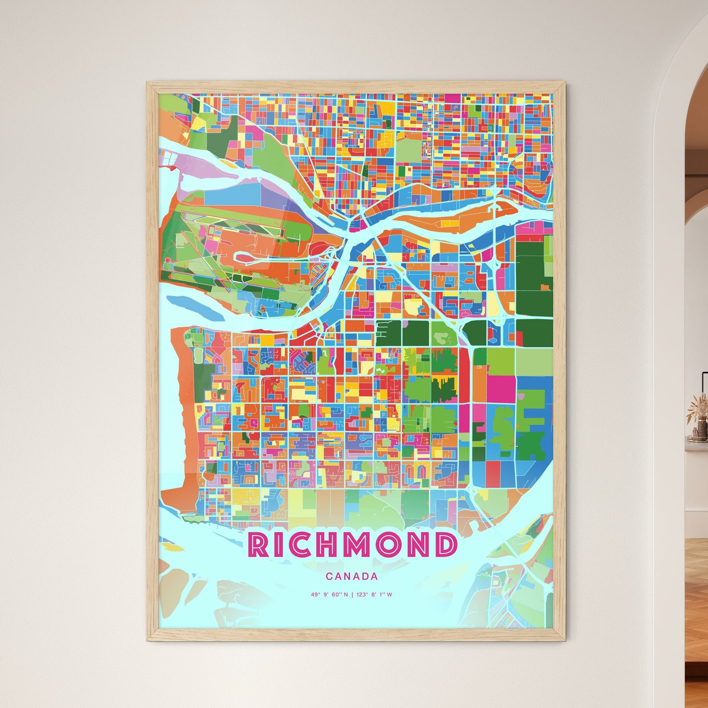 Colorful Richmond Canada Fine Art Map Crazy Colors