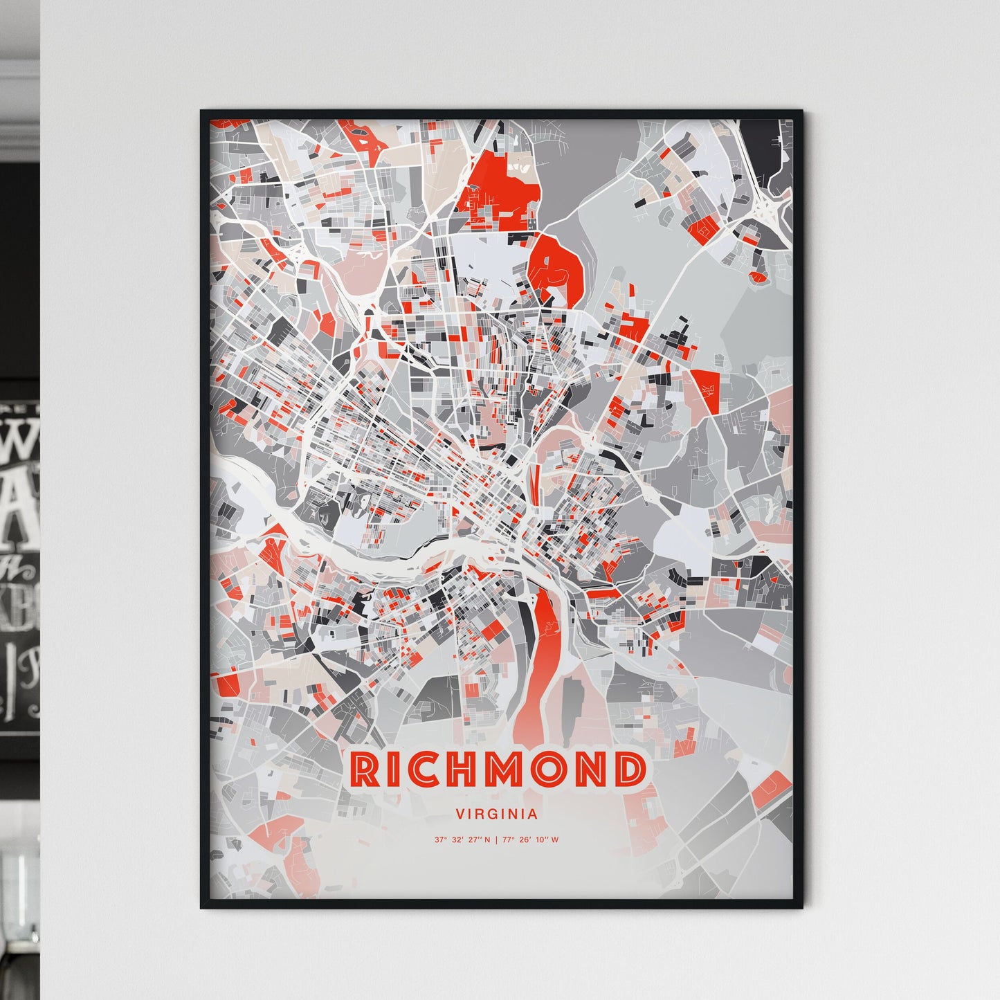 Colorful Richmond Virginia Fine Art Map Modern Expressive