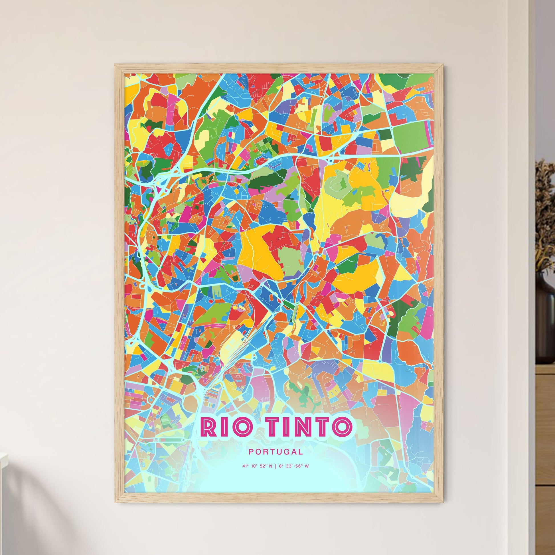 Colorful Rio Tinto Portugal Fine Art Map Crazy Colors