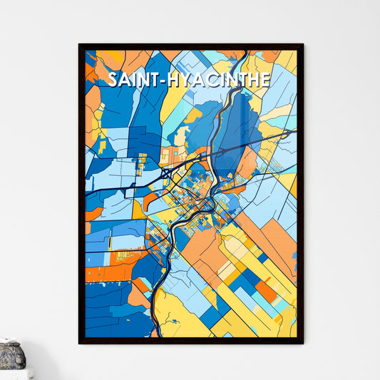 SAINT-HYACINTHE CANADA Vibrant Colorful Art Map Poster Blue Orange