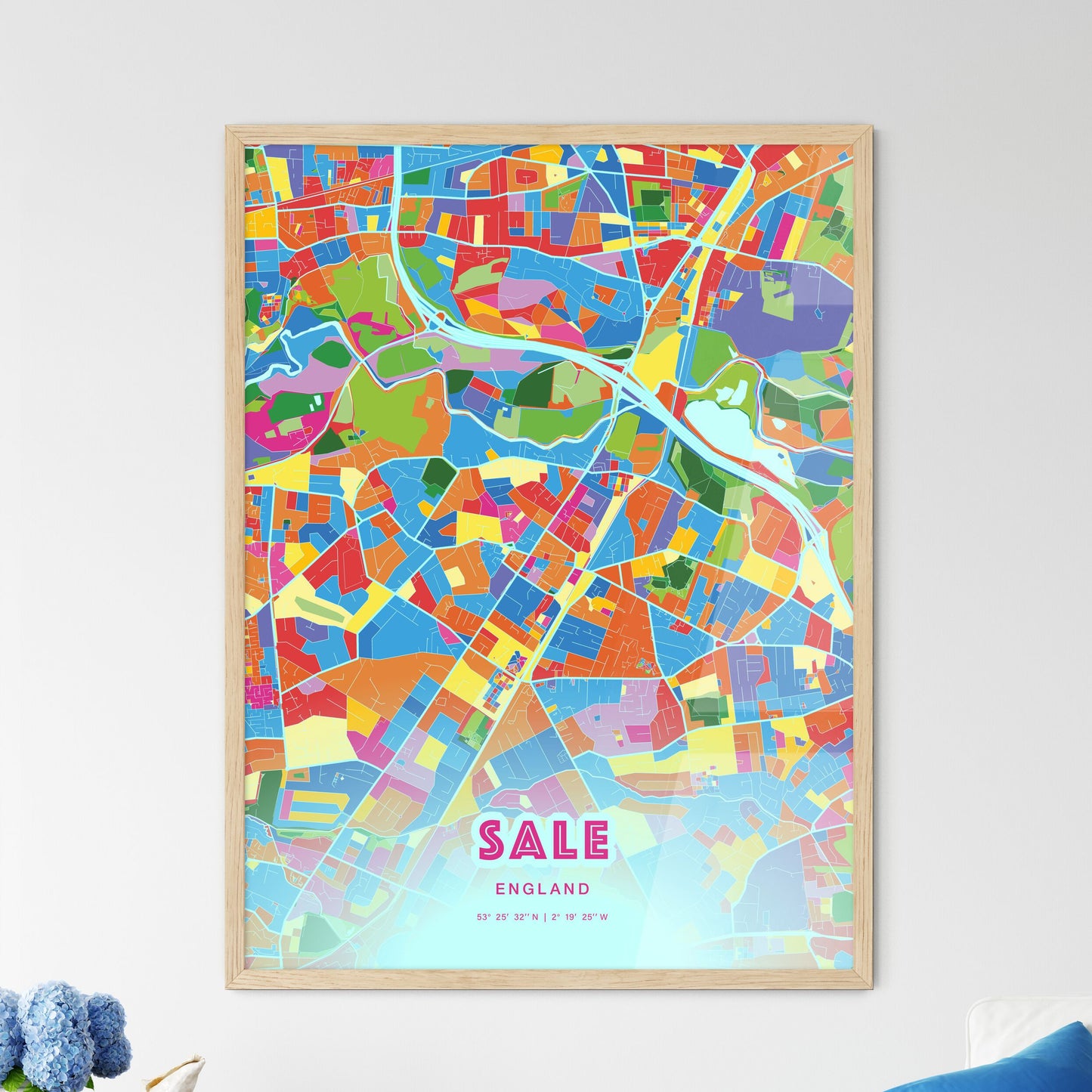 Colorful Sale England Fine Art Map Crazy Colors