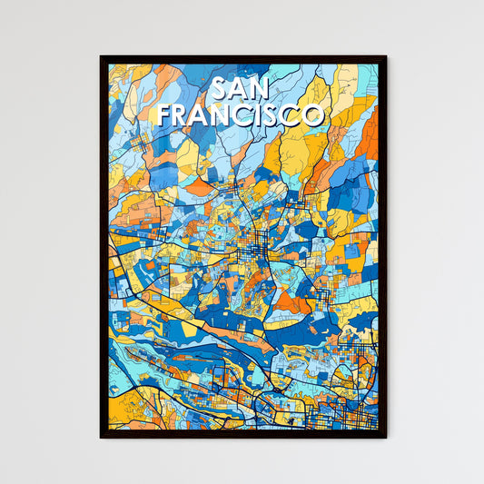 SAN FRANCISCO COSTA RICA Vibrant Colorful Art Map Poster Blue Orange