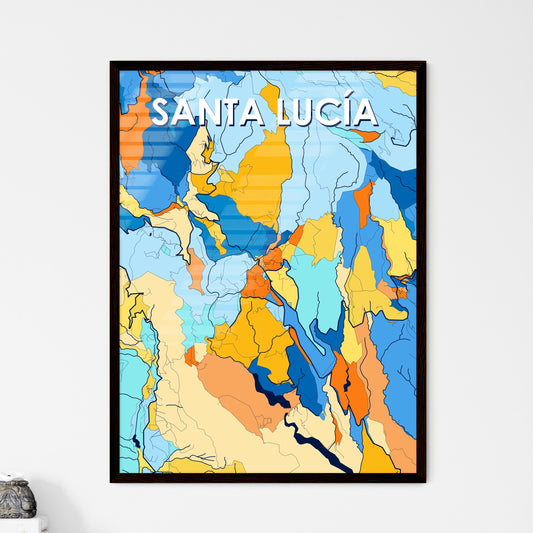 SANTA LUCÍA SPAIN Vibrant Colorful Art Map Poster Blue Orange