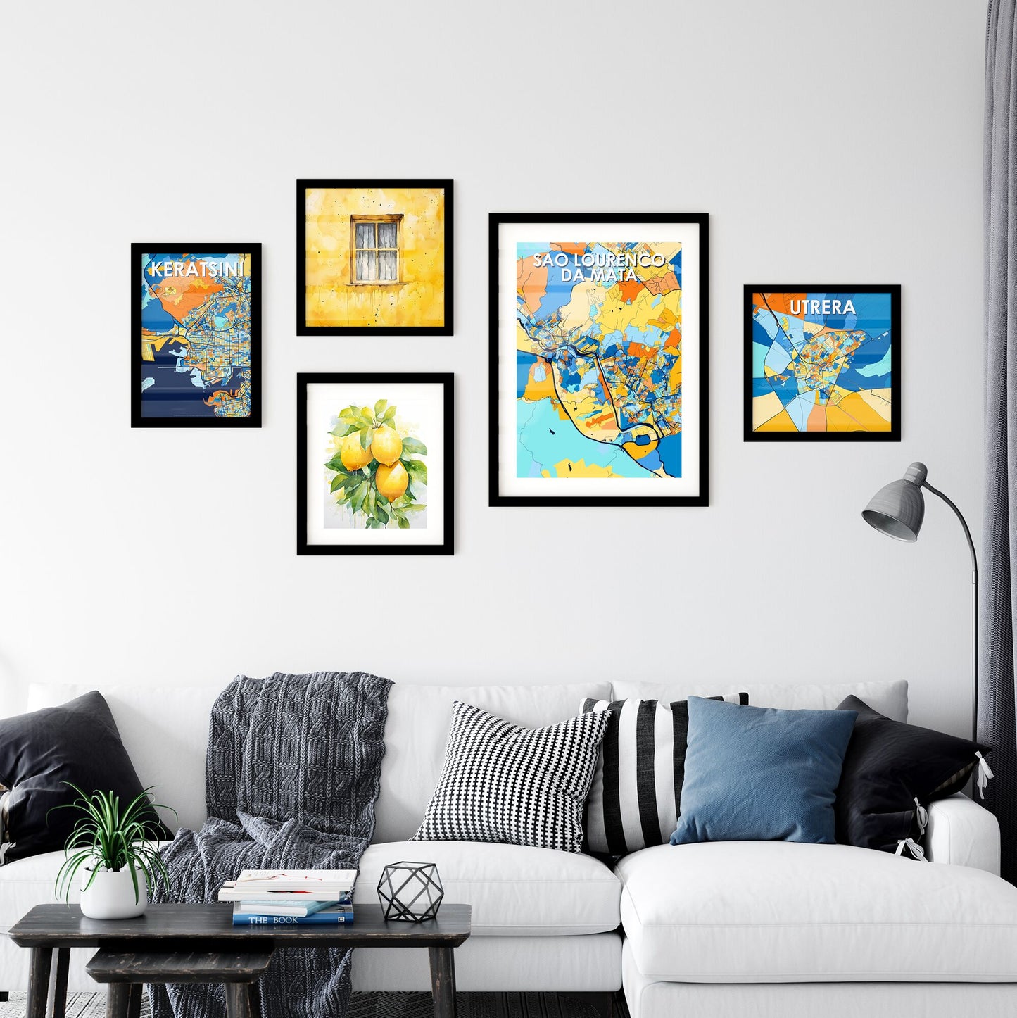 SAO LOURENCO DA MATA BRAZIL Vibrant Colorful Art Map Poster Blue Orange