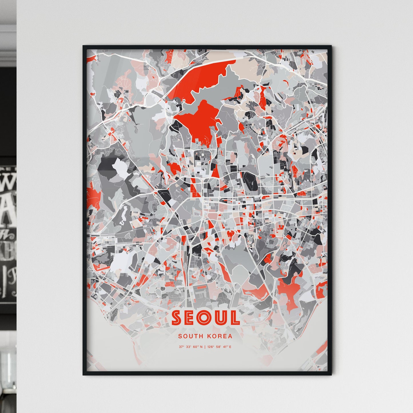 Colorful Seoul South Korea Fine Art Map Modern Expressive