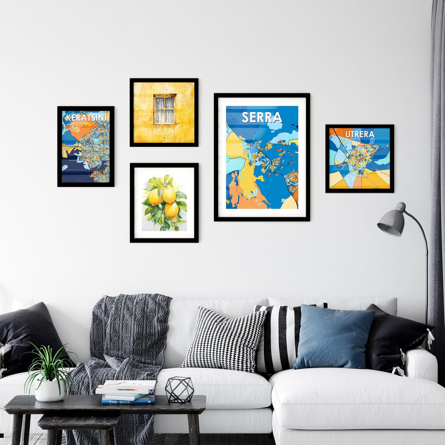 SERRA BRAZIL Vibrant Colorful Art Map Poster Blue Orange