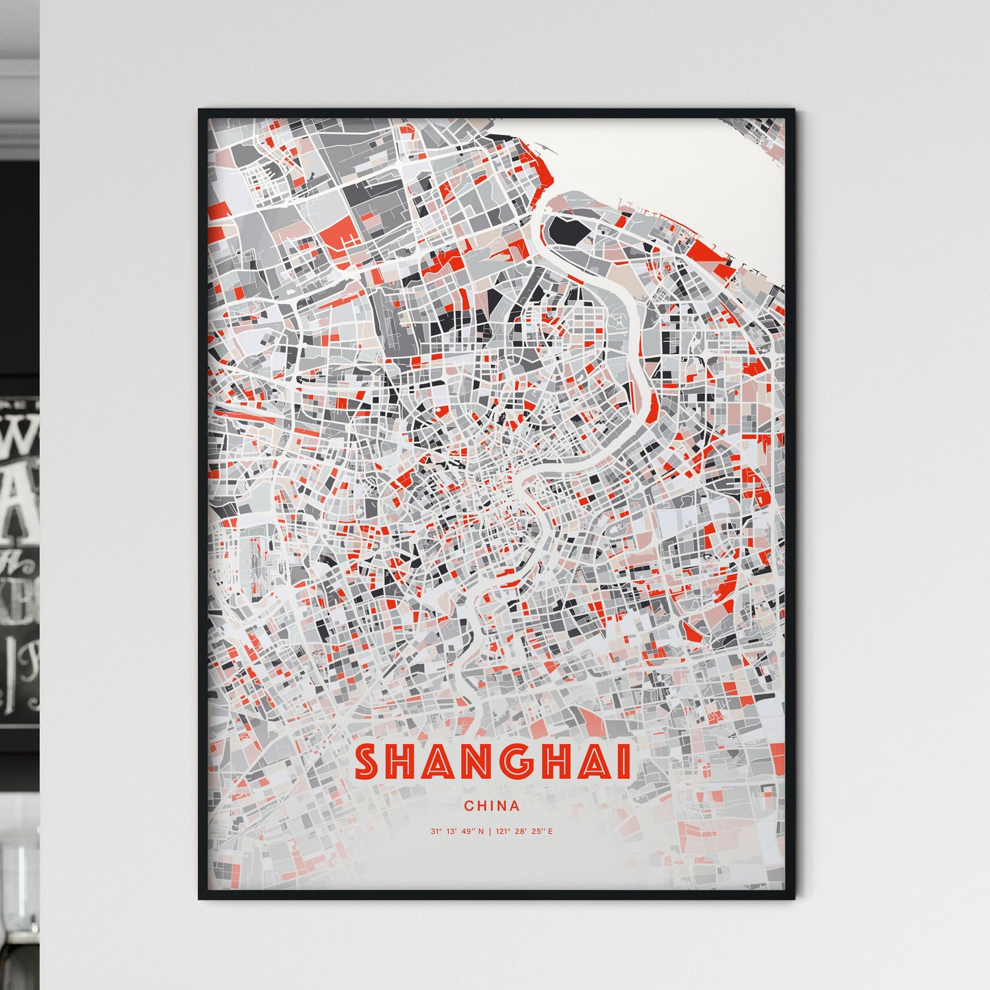 Colorful Shanghai China Fine Art Map Modern Expressive