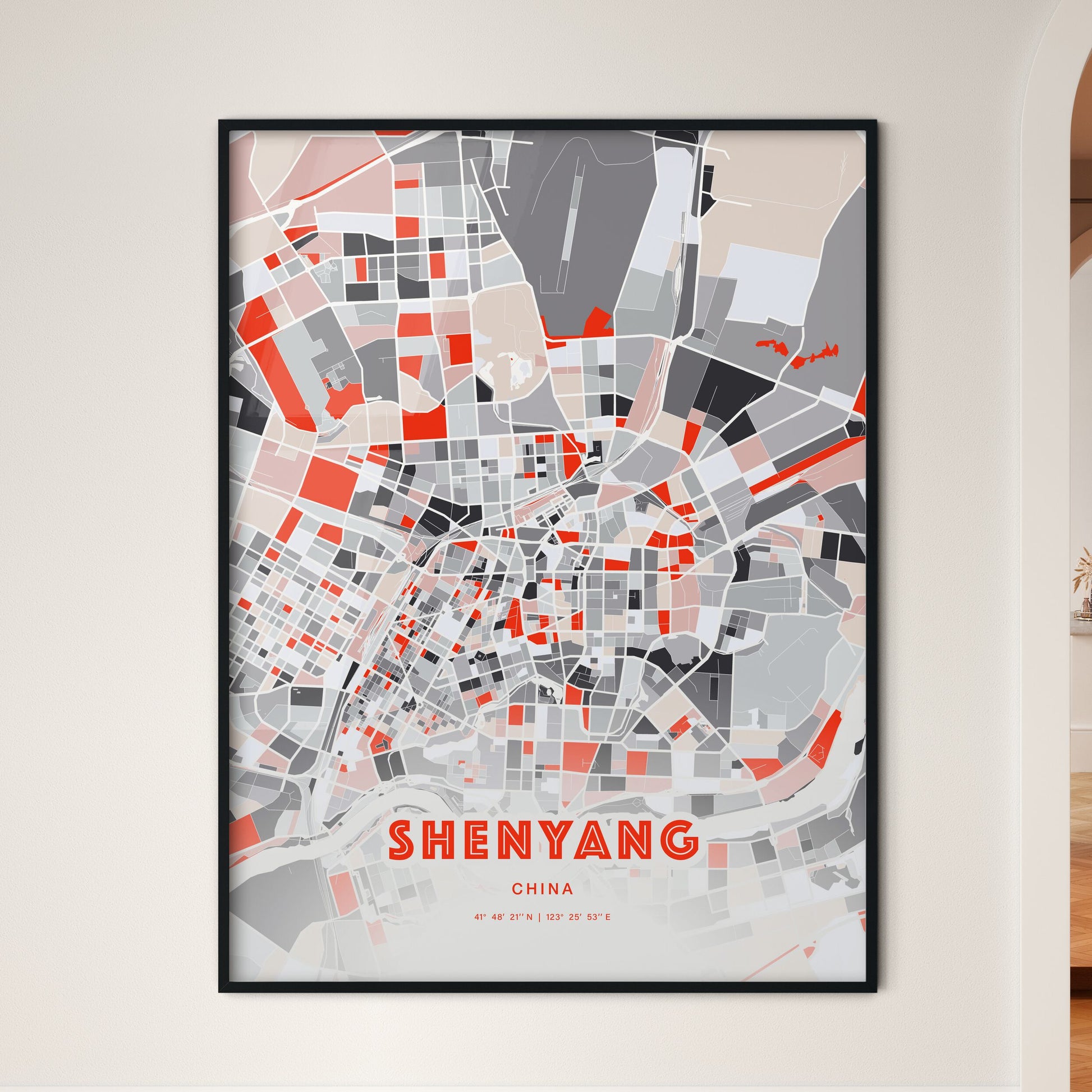 Colorful Shenyang China Fine Art Map Modern Expressive