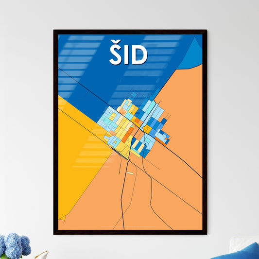 ŠID SERBIA Vibrant Colorful Art Map Poster Blue Orange