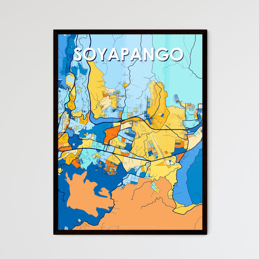 SOYAPANGO EL SALVADOR Vibrant Colorful Art Map Poster Blue Orange