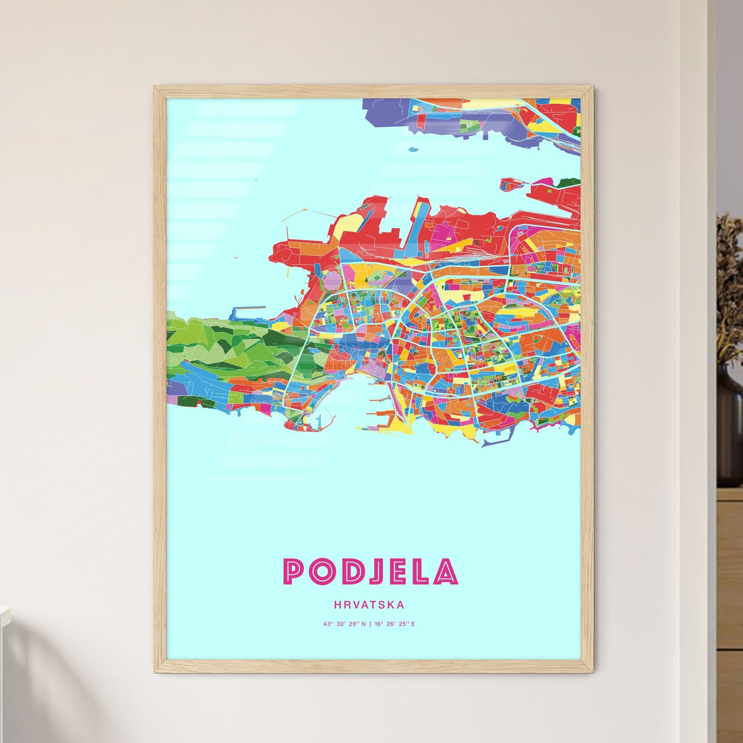 Colorful Split Croatia Fine Art Map Crazy Colors