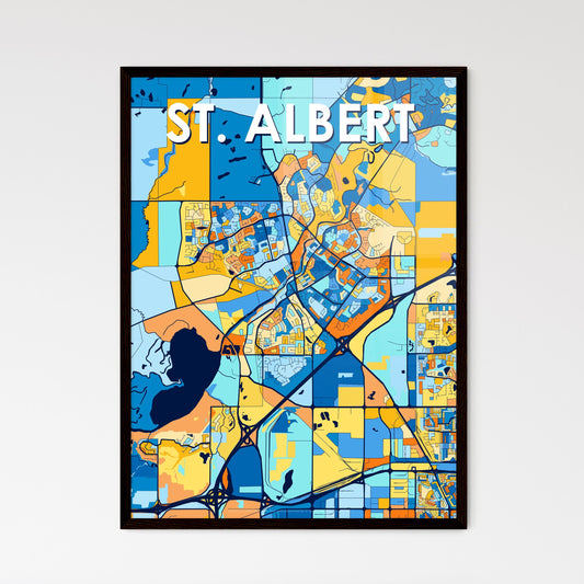 ST. ALBERT CANADA Vibrant Colorful Art Map Poster Blue Orange